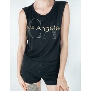 Raggs II Riches Los Angeles Black Sleeveless Tank Top Size Small